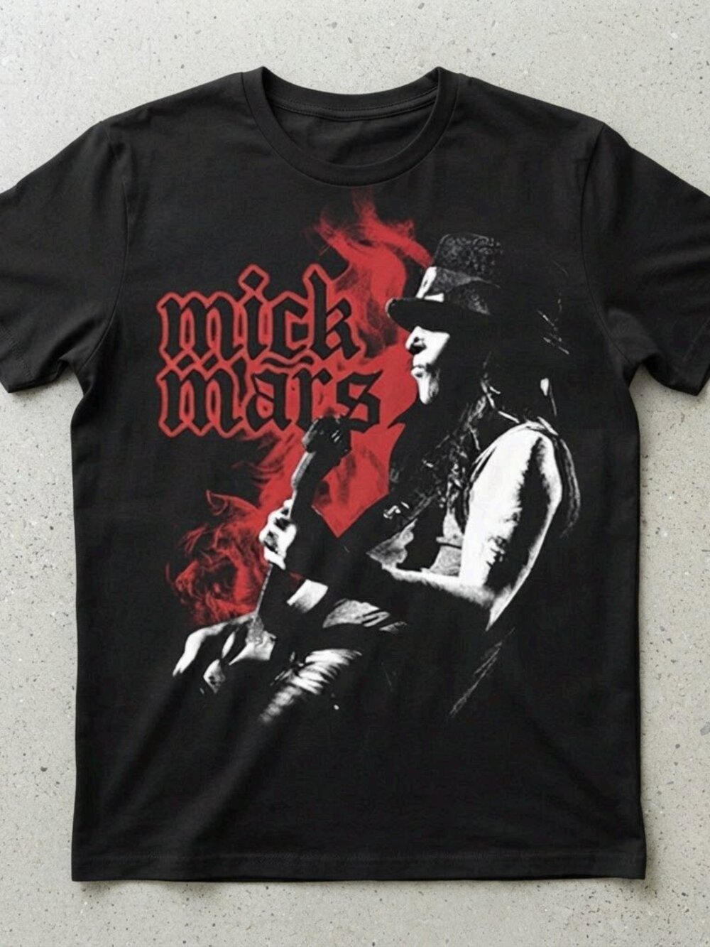 Mick Mars Guitarist Artwork Black T-Shirt S-4XL